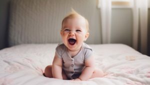 Når begynner babyer å le?